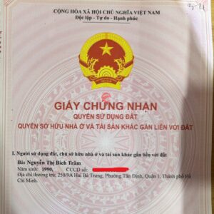 sổ đỏ căn nhà đang được bán 16,9 tỷ ở Tân Định, Quận 1
