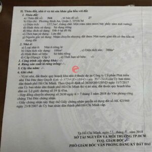 Sổ đỏ của căn biệt thự số 16 đường 39, P. An Khánh, Tp. Thủ Đức