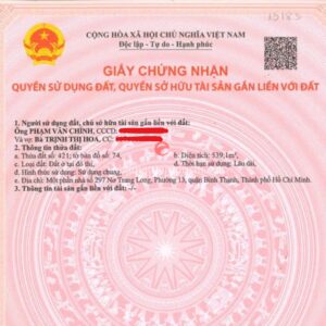 Sổ hồng/ sổ đỏ lô đất trống 297 Nơ Trang Long, Phường 13, Quận Bình Thạnh