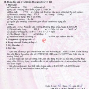 Sổ đỏ căn biệt thự Bán biệt thự 215C3 Nguyễn Văn Hưởng, Thảo Điền, Quận 2