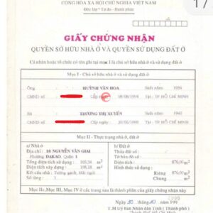 Giấy chứng nhận quyền sở hữu đất ở 18 Nguyễn Văn Giai, Đa Kao, Quận 1
