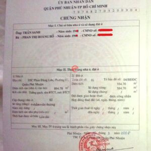 Sổ đỏ của tòa nhà mặt tiền Phan Đăng Lưu, Phường 7, Quận Phú Nhuận